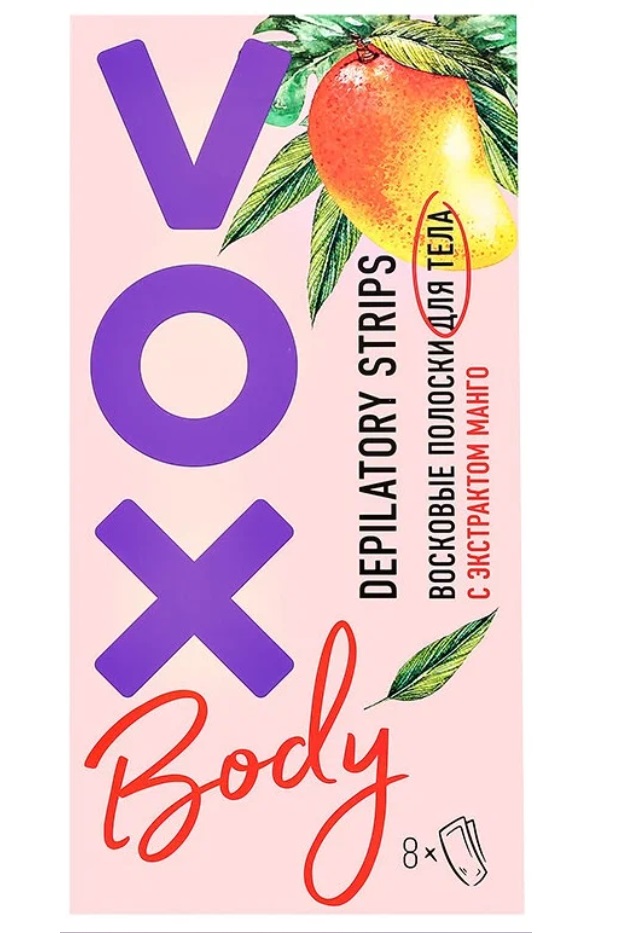 Восковые полоски для депиляции VOX с экстрактом манго