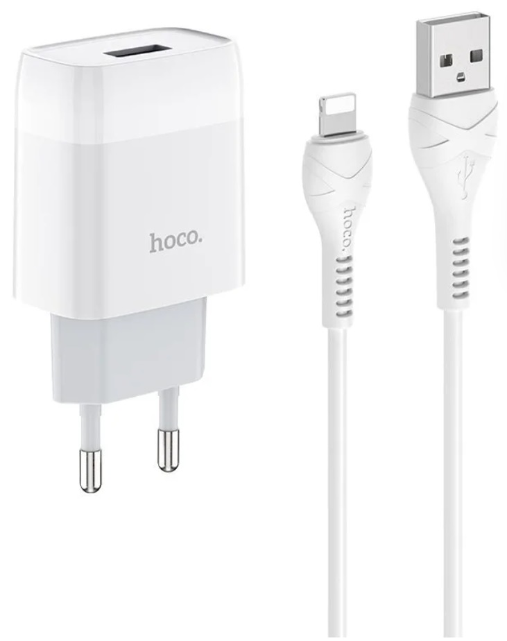 Зарядка для телефона с кабелем Hoco C72A Glorious