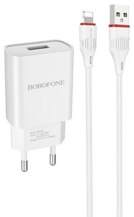 Зарядка для телефона с кабелем Borofone BA20A Sharp