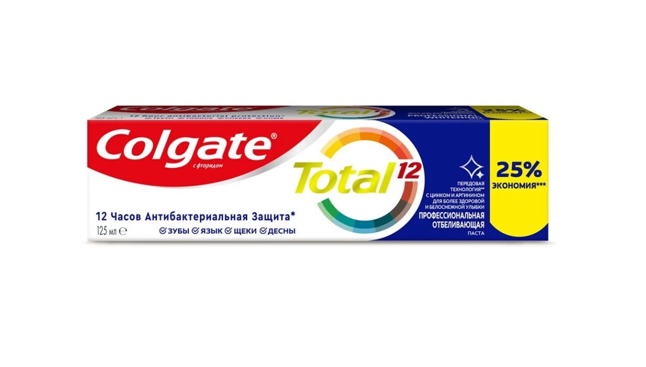Зубная паста Colgate Total 12 комплексная антибактериальная