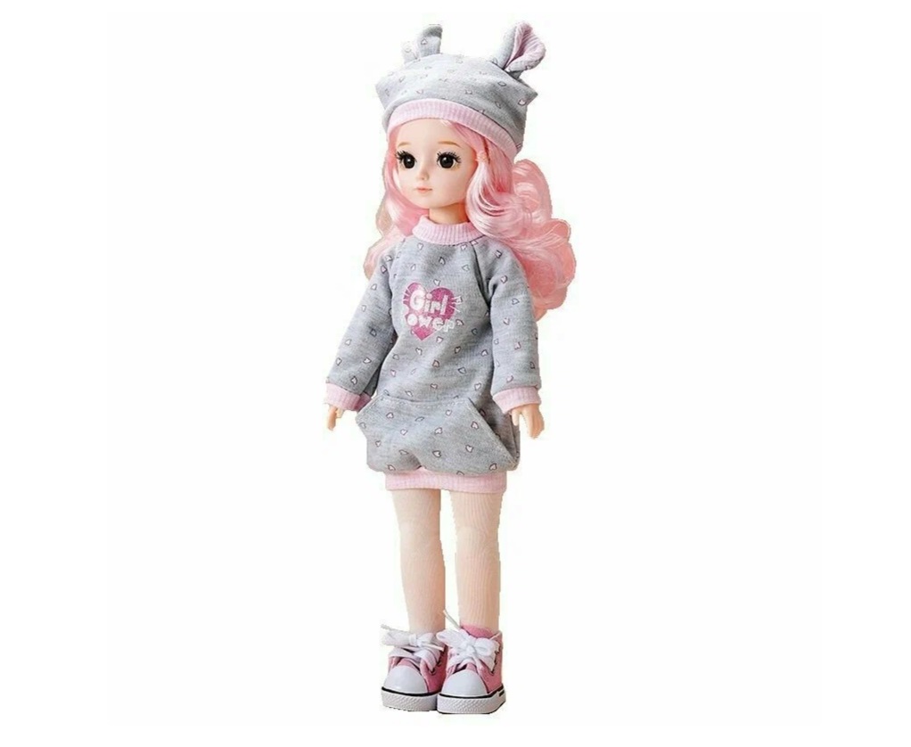 Шарнирная кукла 30 см серый