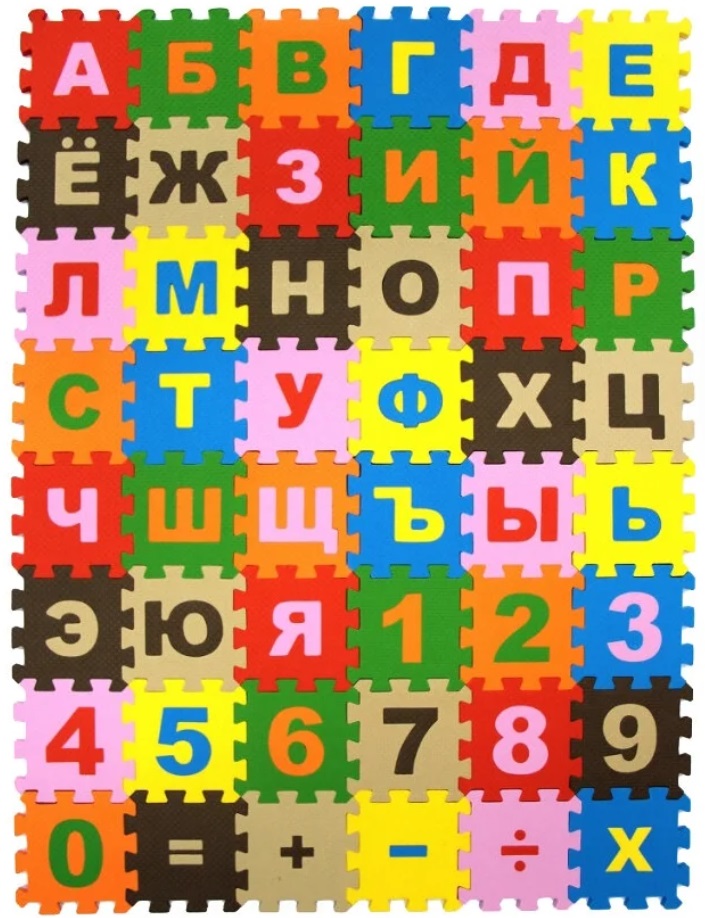 Детский коврик - пазл Буквы и Цифры