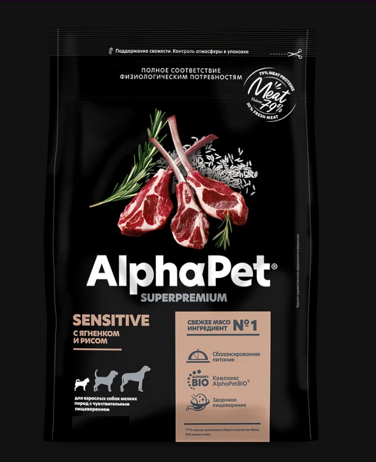Сухой корм для собак мелких пород ALPHAPET SUPERPREMIUM