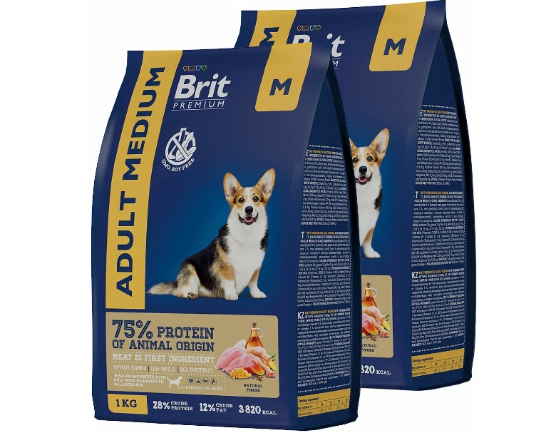 Сухой корм для собак средних пород Brit Premium Dog Adult Medium